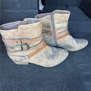 Ankle Boots with Strap Accents